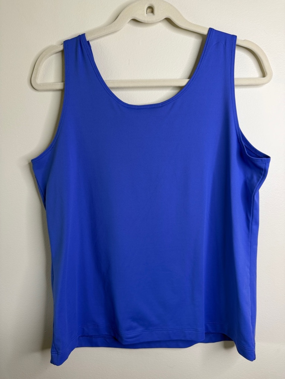 Chico’s Women’s Size 2 Large Blue Scoop Neck Sleeveless Tank Top Stretch - Picture 5 of 6